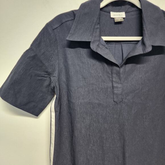 Jack & Jo Collared Dress Size M Blue Stretchy Short Sleeve Tennis Gorp Preppy - Picture 4 of 10